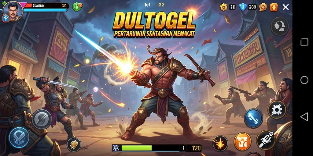 Tampilan screenshot DULTOGEL menampilkan aksi pertarungan yang intens.