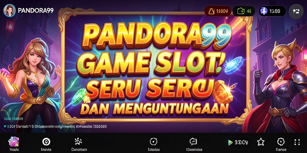 Tampilan gameplay PANDORA99 dengan simbol slot yang berwarna-warni.