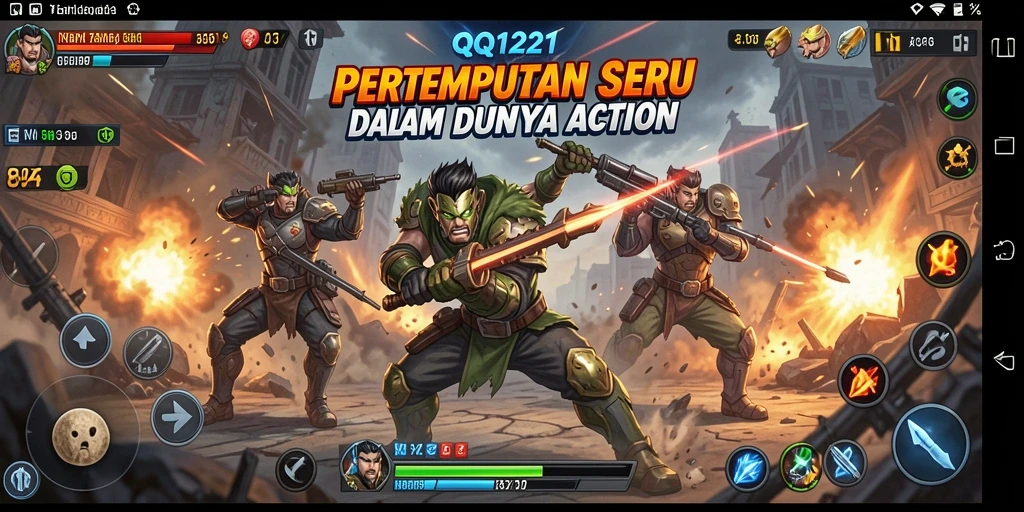 Screenshot menampilkan gameplay seru dan pertarungan mendebarkan di QQ1221.