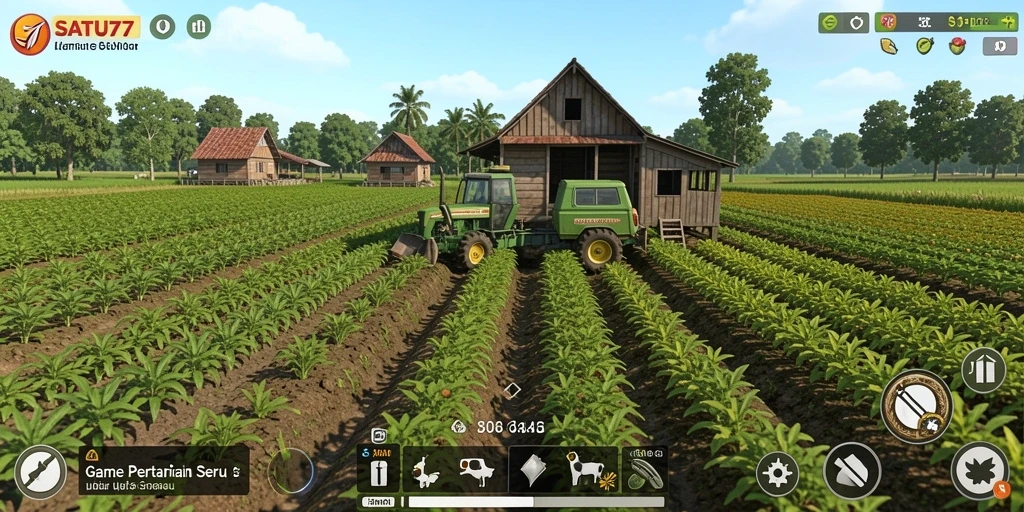 Tampilan layar utama SATU77 dengan gameplay pertanian yang mengasyikkan.